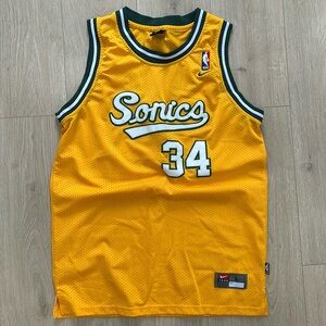 Men’s Nike Ray Allen Super Sonics Authentic Jersey Gold